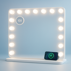 Vanity Mirror with Lights – 31.5" x 23.6" Hollywood Makeup Mirror, 17 Dimmable Bulbs, 10X Magnification, UL Certified