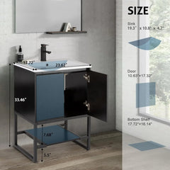 24" Bathroom Vanity with Sink Combo and Built-in Power Socket
