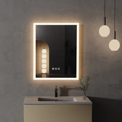 16x20 inch LED Lighted Bathroom Mirror with Anti-Fog – Smart Touch Wall-Mounted Vanity Mirror