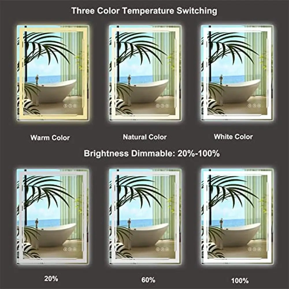 32x24" Smart LED Bathroom Vanity Mirror with Bluetooth Speakers, Anti-Fog, Dimmable Lights & Memory – Wall-Mount IP54 Waterproof