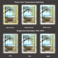 32x24" Smart LED Bathroom Vanity Mirror with Bluetooth Speakers, Anti-Fog, Dimmable Lights & Memory – Wall-Mount IP54 Waterproof