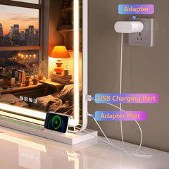 Vanity Mirror with Lights, Bluetooth Speaker & 10X Magnifier – USB Charging, Touch Control, 3 Light Modes