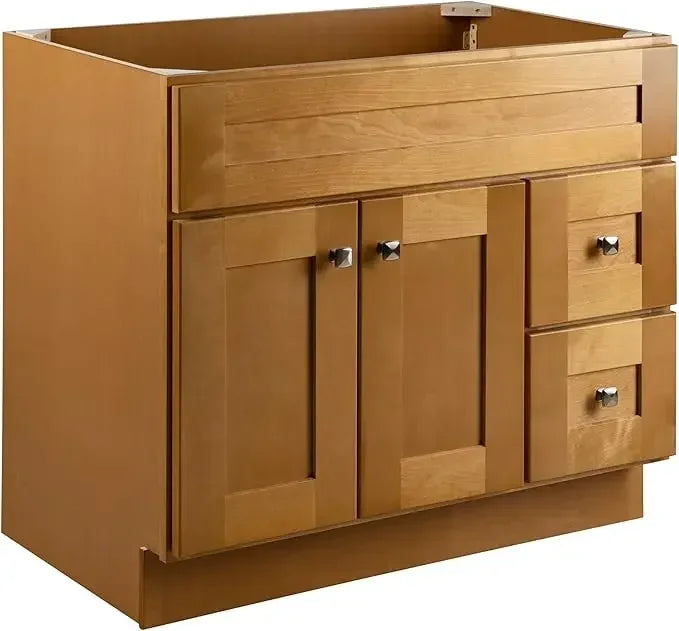 Brookings 36" Bathroom Vanity Cabinet in Modern Birch – Solid Wood, Soft-Close Hinges, Ready to Assemble