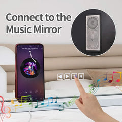 Vanity Mirror with Lights and Bluetooth Speaker Support Answer Call, Touch Screen, 3 Color Modes Tabletop 15 Dimmable Bulbs