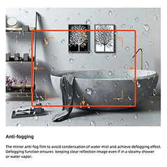 36"x28" LED Bathroom Vanity Mirror – Wall-Mounted, Dimmable with Anti-Fog & Touch Control