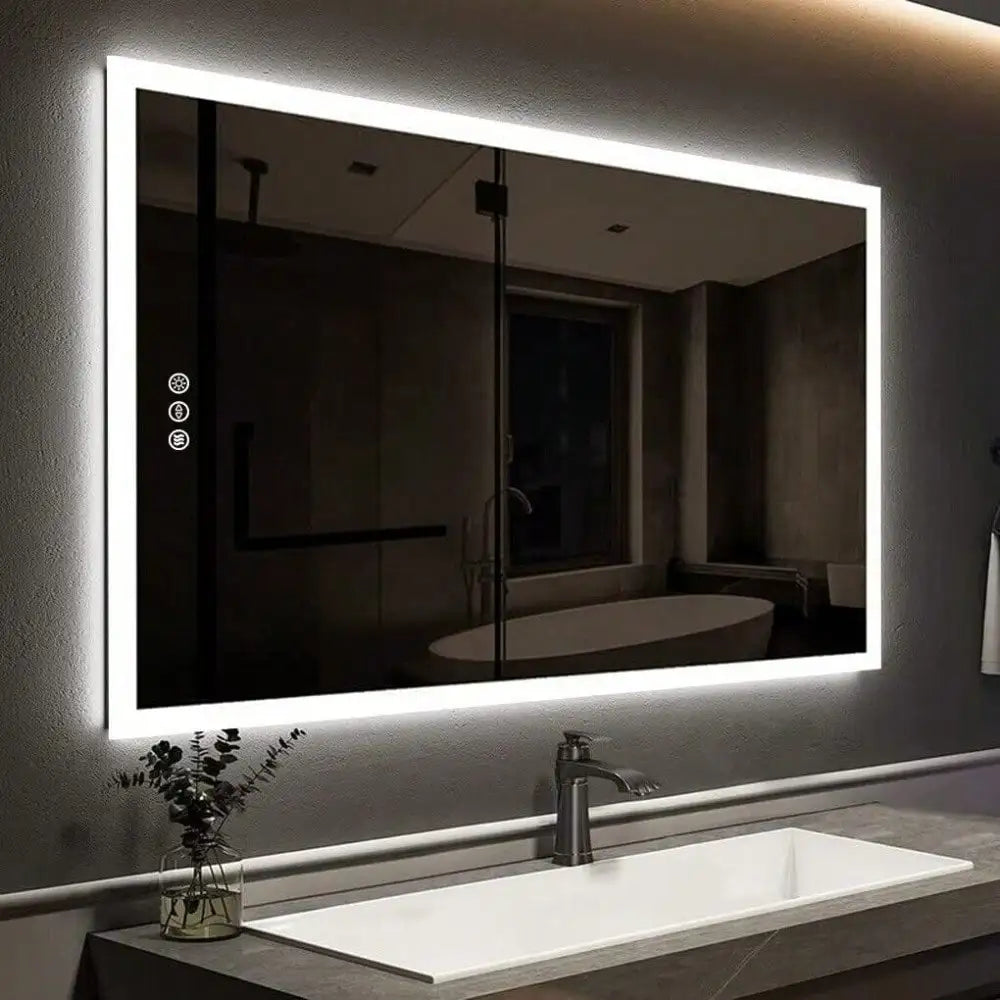 8-Inch Smart Dimmable Bathroom Mirror – Antifog, Waterproof, Energy-Saving Makeup Mirror with Magnification, Vintage Style