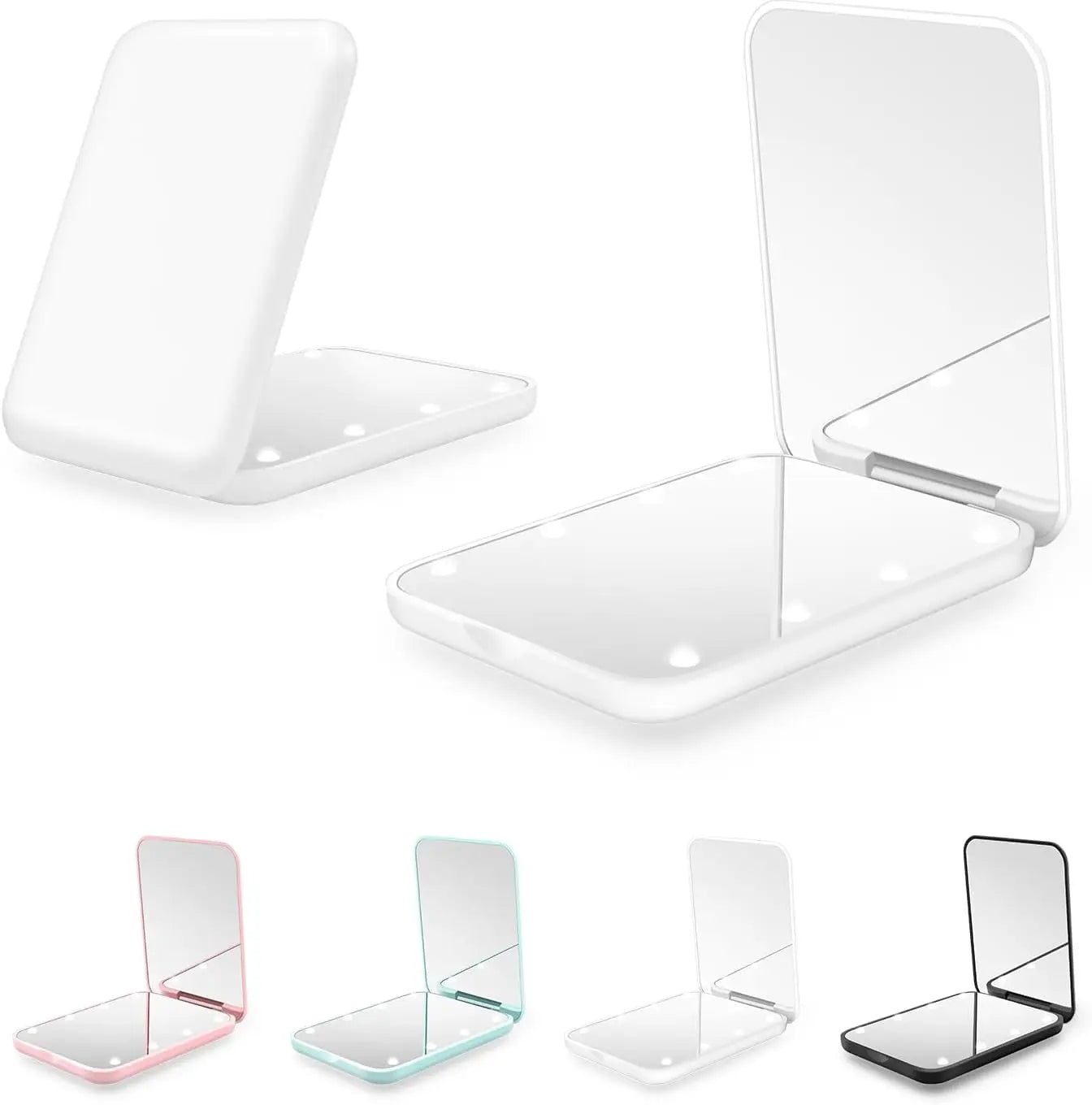 Compact LED Pocket Mirror with 1X/3X Magnification Portable Travel Mirror with Built-in Battery – Perfect for Wallet, Purse, or Gifts