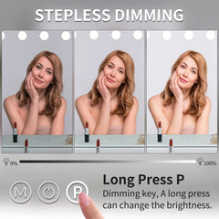 Hollywood Vanity Mirror with Lights, Bluetooth & USB – 31.5"x24.4" Makeup Mirror with 20 Dimmable Bulbs