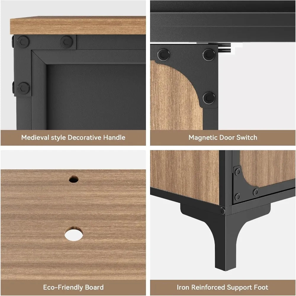 30" Bathroom Vanity Sink Combo Set – Brown Modern Wood Cabinet with Black & White Ceramic Vessel Sink