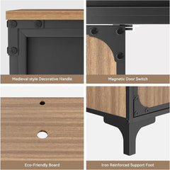 30" Bathroom Vanity Sink Combo Set – Brown Modern Wood Cabinet with Black & White Ceramic Vessel Sink