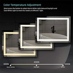 36"x28" LED Bathroom Vanity Mirror – Wall-Mounted, Dimmable with Anti-Fog & Touch Control