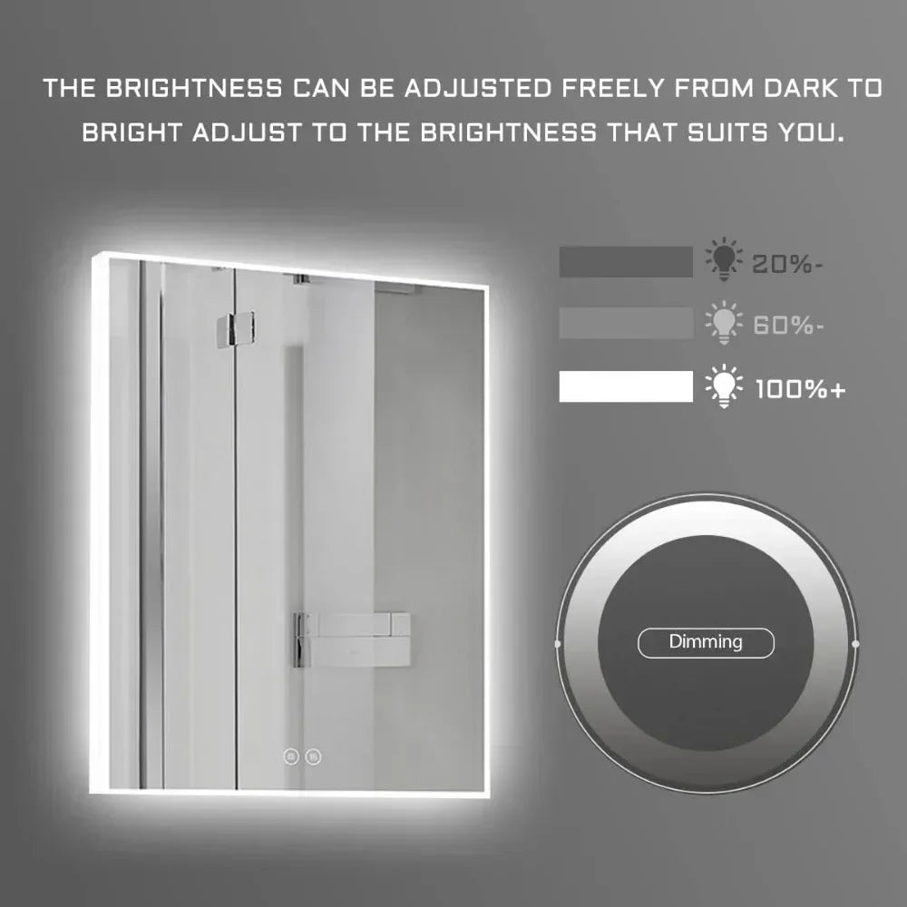 48"x28" LED Bathroom Mirror with Bluetooth & Anti-Fog – Wall-Mounted Lighted Vanity Mirror