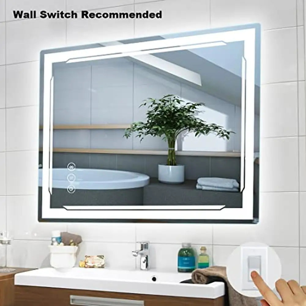 32x24" Smart LED Bathroom Vanity Mirror with Bluetooth Speakers, Anti-Fog, Dimmable Lights & Memory – Wall-Mount IP54 Waterproof